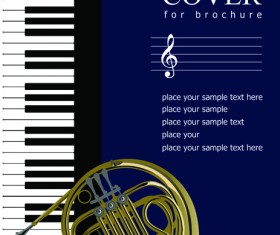 Music brochure Cover vector background 06