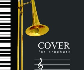 Music brochure Cover vector background 07