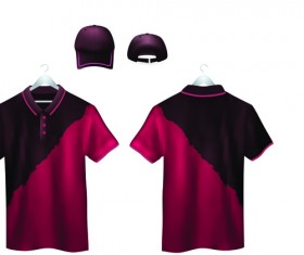 Set of t-shirts and baseball caps elements vector 05