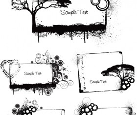 Elements of Grunge Floral vector set