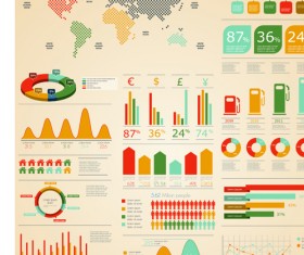 Set of Business infographics vector 04
