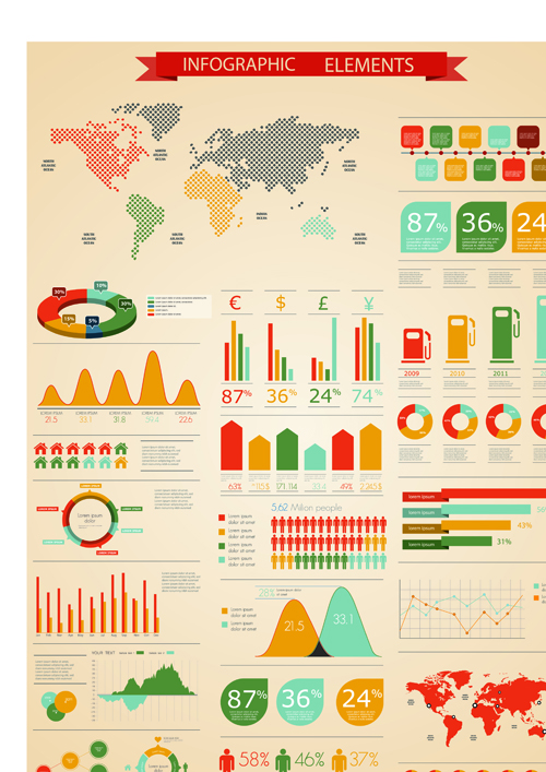 Set of Business infographics vector 04