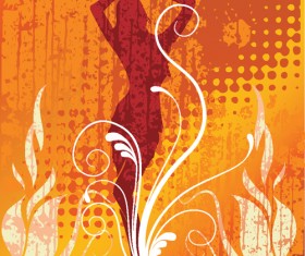 Set of Abstract Fire vector background 01