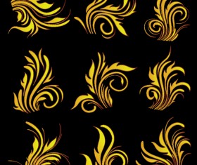 Set of Abstract Fire vector background 04