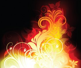 Set of Abstract Fire vector background 06