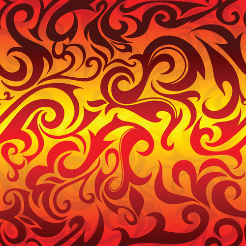Set of Abstract Fire vector background 07