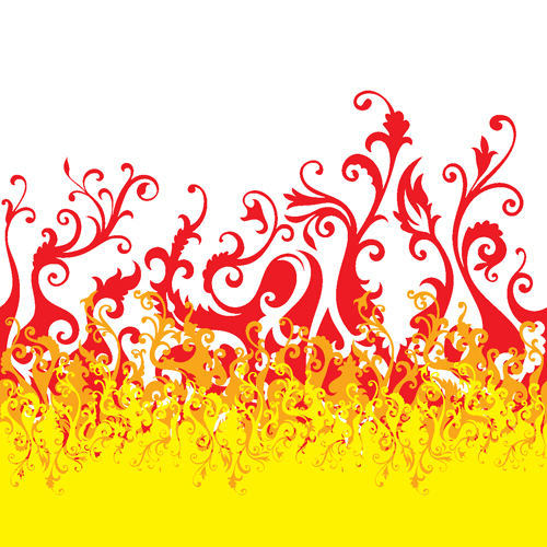Set of Abstract Fire vector background 08