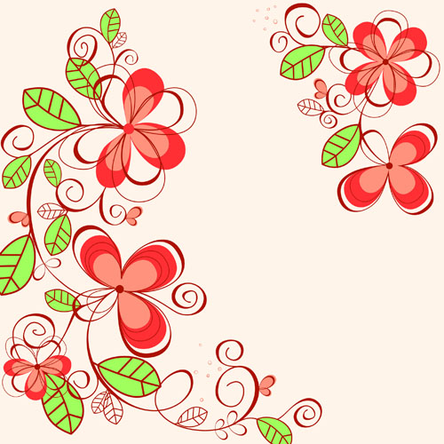 Set of Floral patterns elements vector 01
