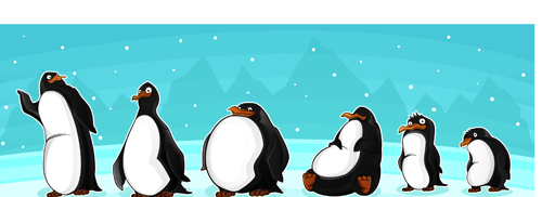 Set of funny animals vector 01 (Penguin)