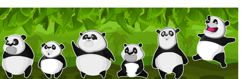 Set of funny animals vector 02 (Panda)