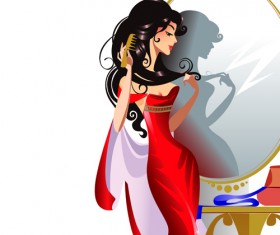 Stylish glamour Girls design elements vector 03