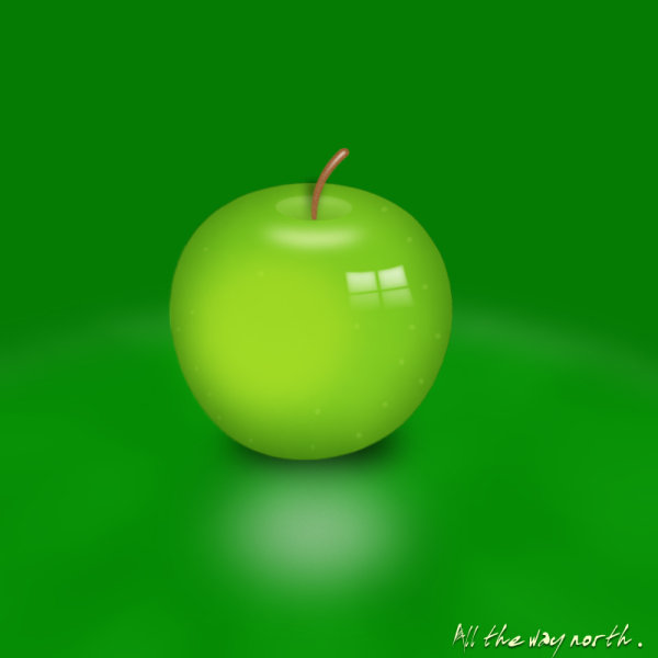 Vivid Green apple PSD