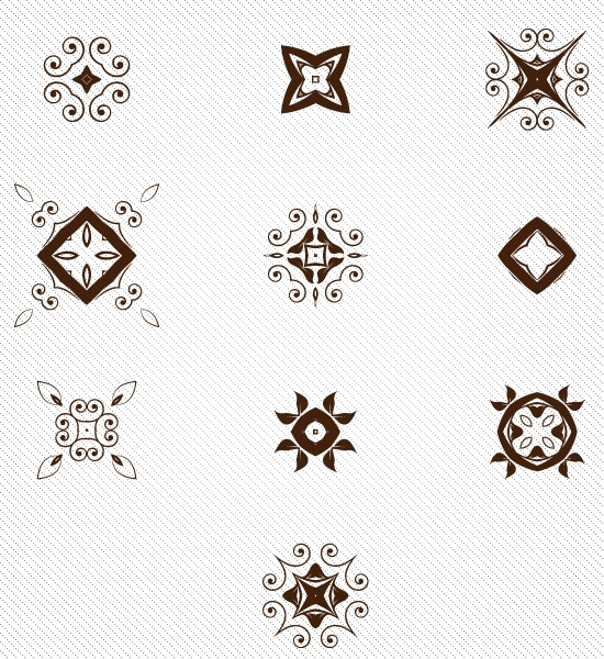 Set of decorative Pattern elements vector 02