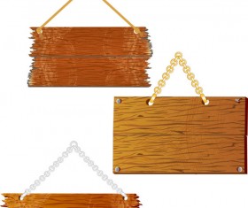 Set of Wooden tags elements vector 02