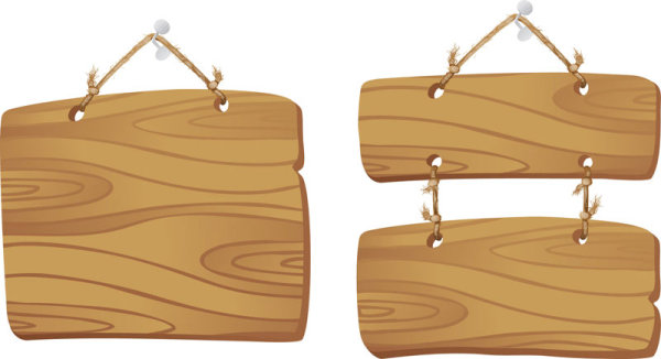 Set of Wooden tags elements vector 03