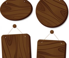 Set of Wooden tags elements vector 05