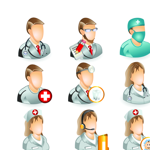 Set of Medicine elements icons vector 01