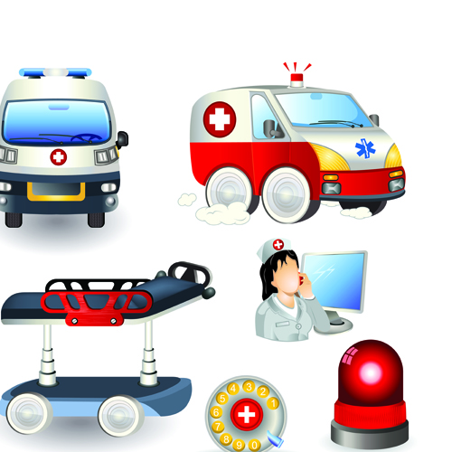 Set of Medicine elements icons vector 02