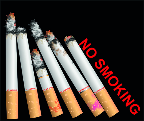 Set of No smoking design elements vector 02
