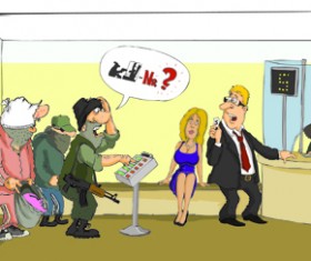 Elements of cartoon People vector 05