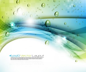 Set of ornate waves vector background 01