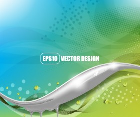 Set of ornate waves vector background 06