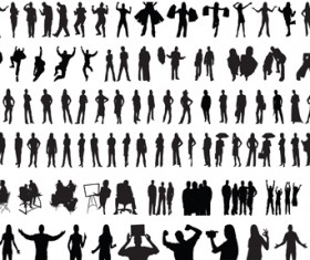 Set of people Silhouettes vector