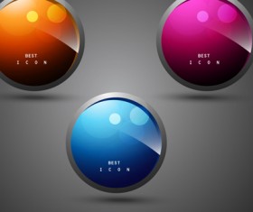 Shiny 3d Creative icon vector 02