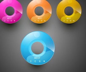 Shiny 3d Creative icon vector 03