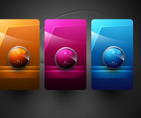 Shiny 3d Creative icon vector 04