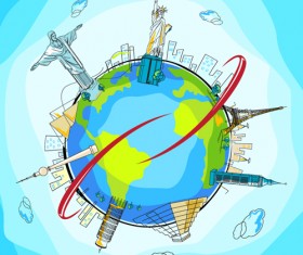 Set of Tourism elements vector 02