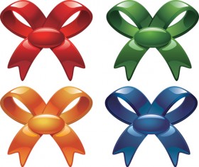 Various color 3D Bows Vector