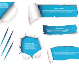 Ripped Paper elements vector background 01
