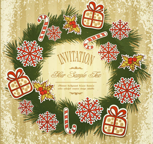 Set of Christmas design vector background 01