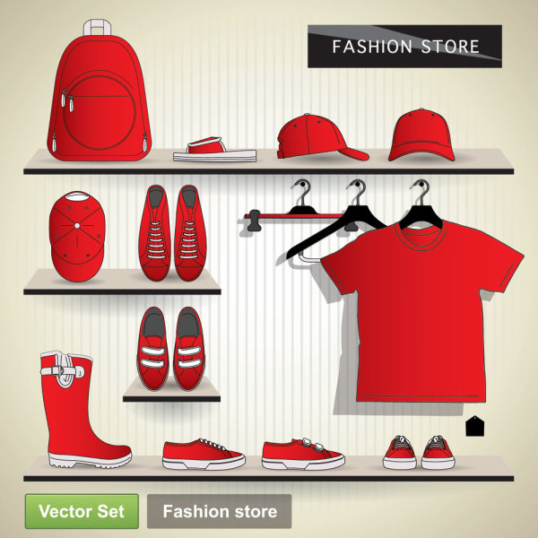 Creative Clothes design elements vector set 18