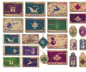 Christmas theme Label and tags vector 03