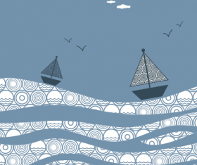 Sailing on the sea elements vector
