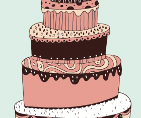 cute cartoon Cake elements vector