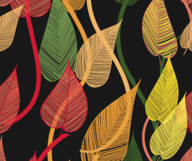 Abstract Leaf elements vector 01