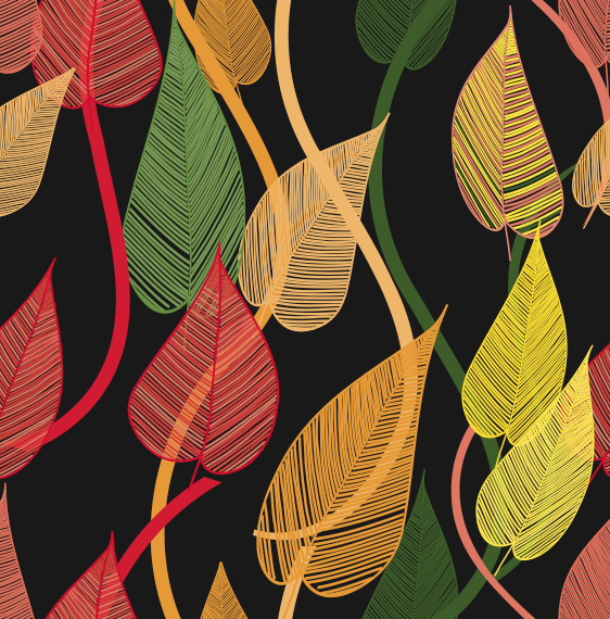 Abstract Leaf elements vector 01