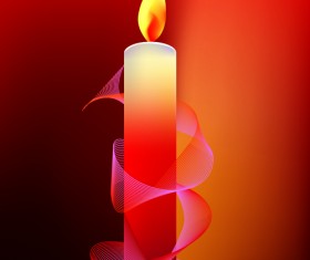Romantic candle elements vector 03