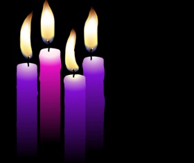 Romantic candle elements vector 04