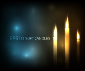 Romantic candle elements vector 05