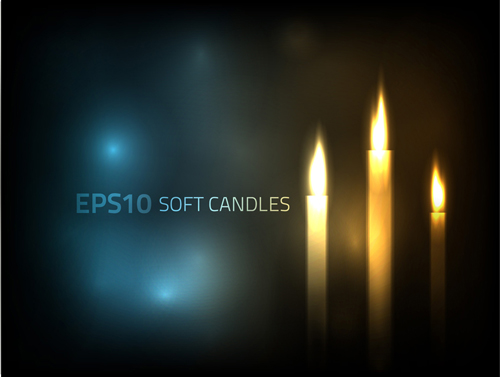 Romantic candle elements vector 05