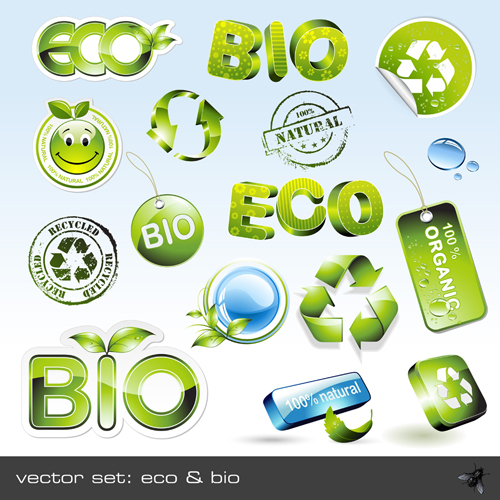 Environmental Protection and Eco elements icons vector 01
