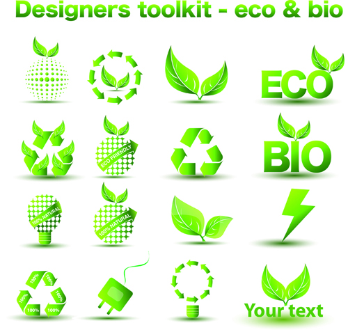 Environmental Protection and Eco elements icons vector 03