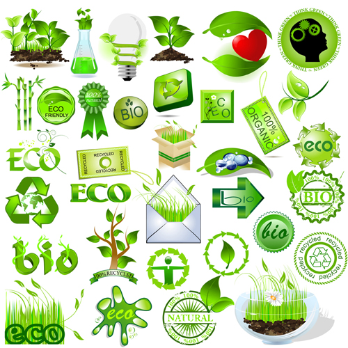 Environmental Protection and Eco elements icons vector 04