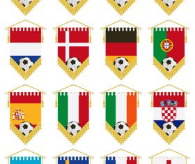 football flag elements vector set 02