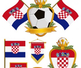 football flag elements vector set 12