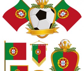 football flag elements vector set 13